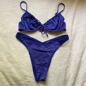 Hollister blue sparkly bikini (never worn)